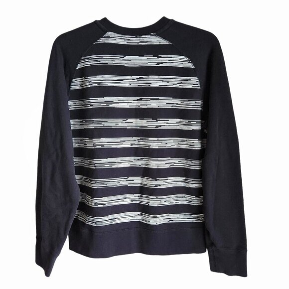 Y2K Nike Sweatshirt | Men’s M | Black White Stripe Crewneck | Vintage Streetwear - Picture 7 of 9